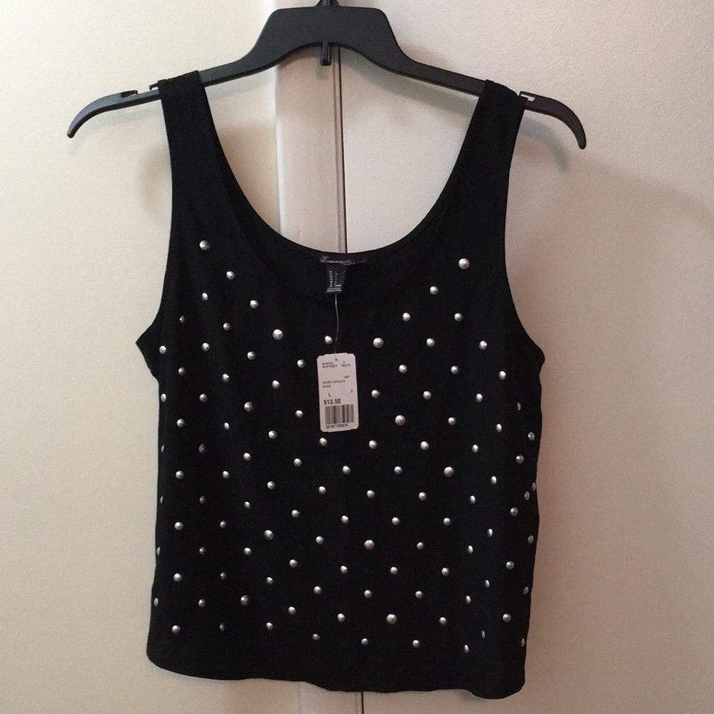 Silver Studded Black Tank